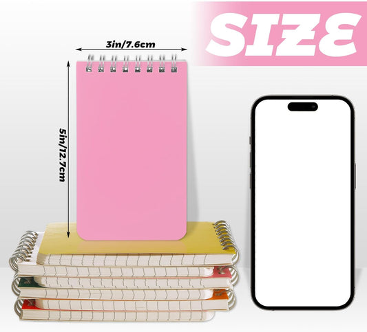 60 Packs 3x5 Inch Small Pocket Notebook, 10 Colored 60 Sheets Spiral Notebooks Mini Pocket Size Memo Notepads with Lined Pages for Home, School, Office, Work