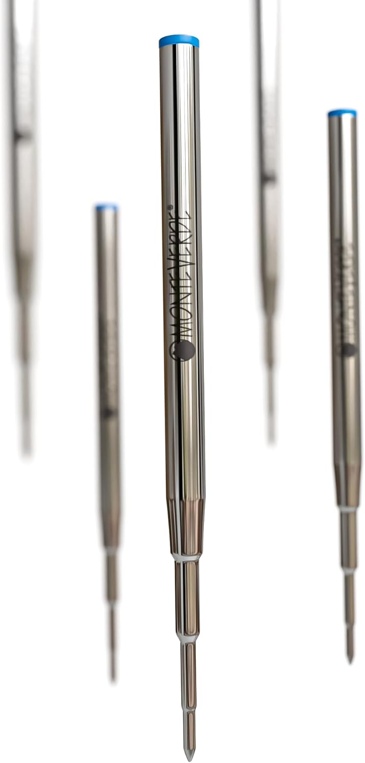 Monteverde USA Capless Ceramic Gel Refills to Fit Montblanc Ballpoint Pens, Fine Point Black Ink, Converts to Capless Rollerball, 2-Pack (M132BK)