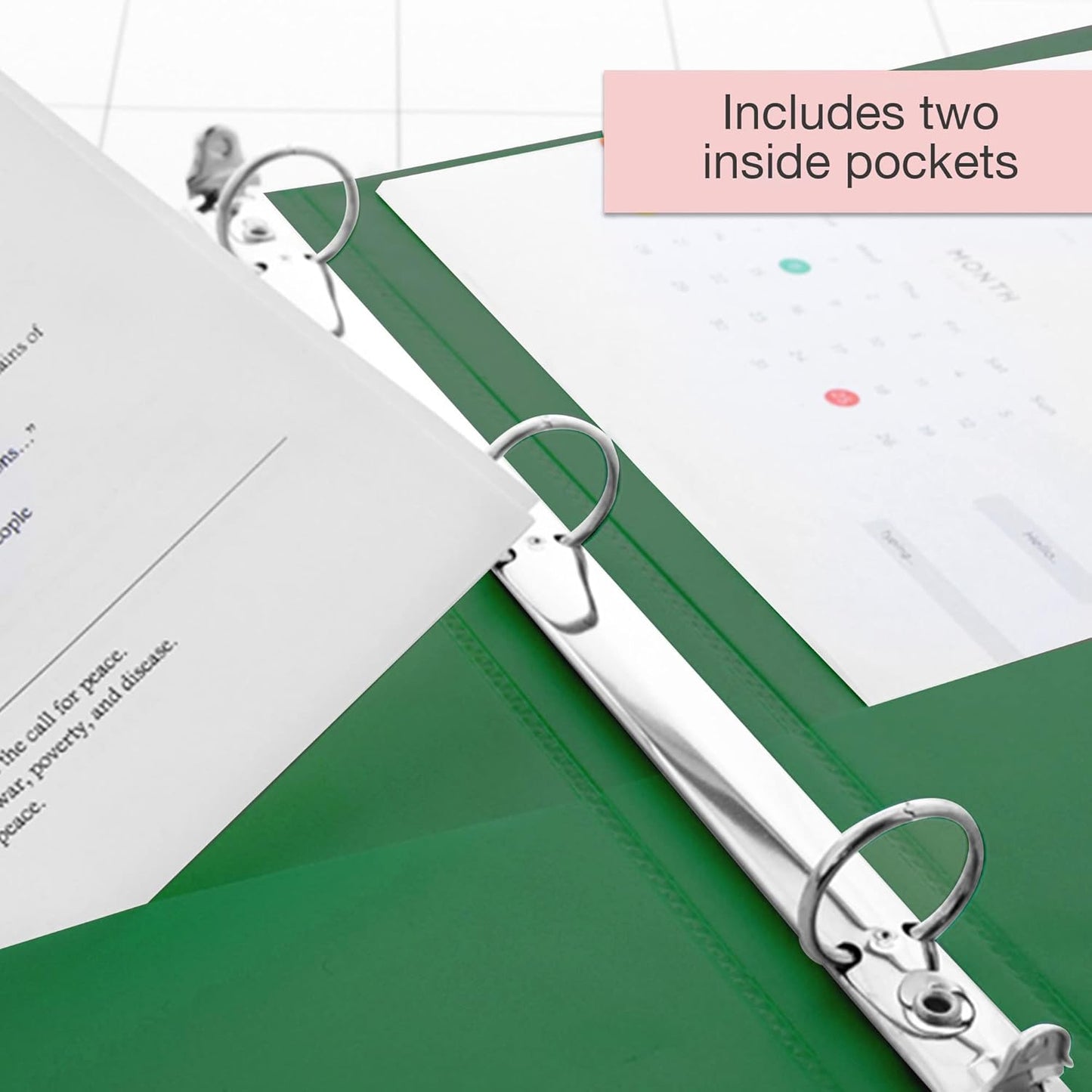 BAZIC Products 3 Ring Binder - Burgundy, Economy View Binder with Clear Overlay Cover and Round Rings, Organizer for School Office Home Use, 1.5-inch Capacity Holds 280 Sheets Paper, 1-Pack