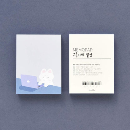 Monolike Memopad Memories design B SET - 4 Packs, 4 Different Designs, 100 Sheets Per Pad, Total 400 Sheets, Note pads, Writing pads, 3.15 x 4.17 Inches