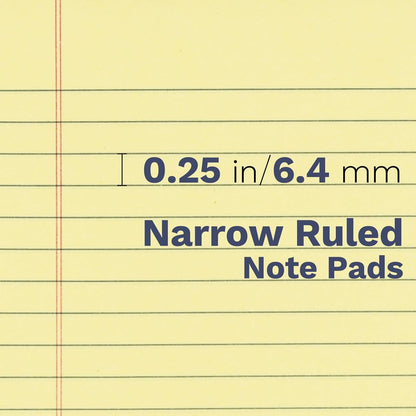 Goefun 12 Pack Yellow Note Pads 5x8, Small Legalpads 5x8 Yellow for Office, Perforated College Ruled Writing Pads - 30 Sheets Samll Notepad