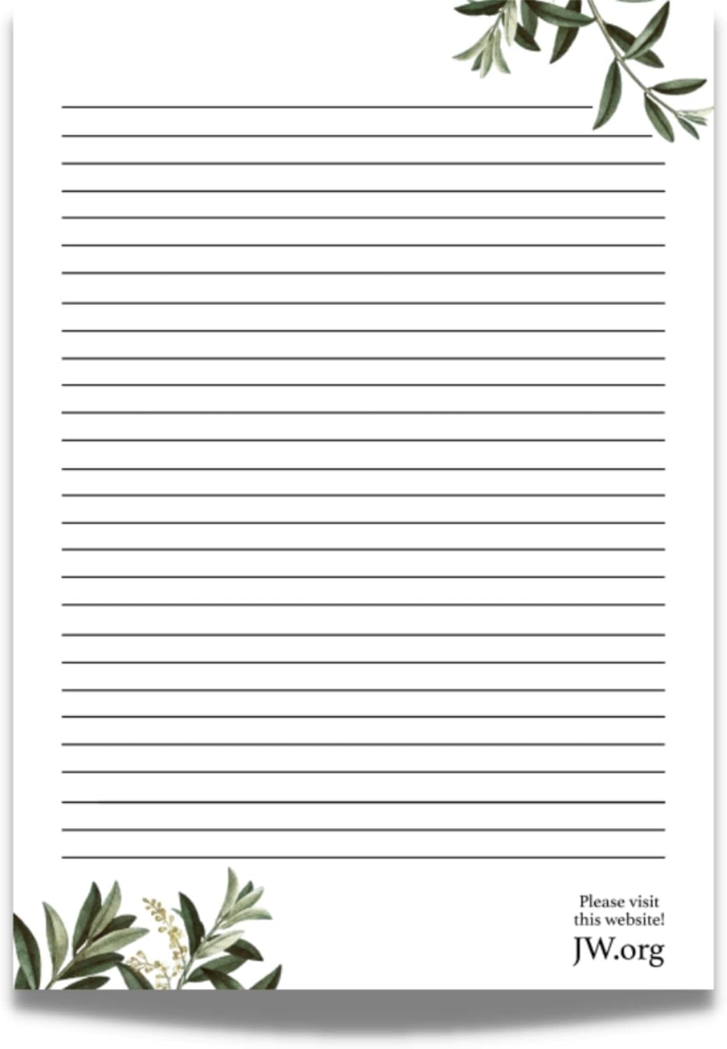 JW Letter Writing A4 Pad Stationery Paper Lined Gift Notepad Writing Sheets (Pink Rose)