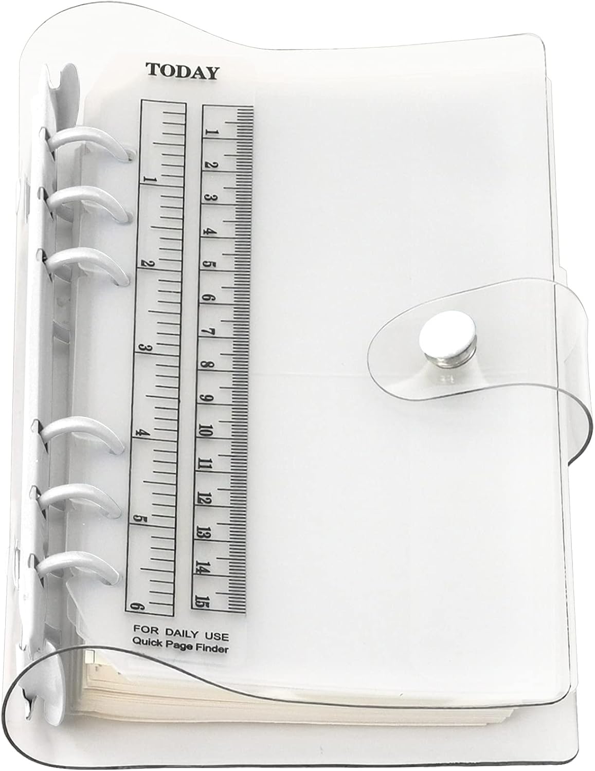 A6 A5 6-Holes Colorful PVC Cover Round Ring View Binder with Snap Button Closure File Folder for Loose Leaf Sheet Protectors Notebook Refill (Pink Daisy, A5 Mini Set) - Colors B