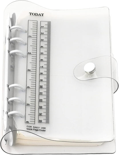 A6 A5 6-Holes Colorful PVC Cover Round Ring View Binder with Snap Button Closure File Folder for Loose Leaf Sheet Protectors Notebook Refill (Pink Daisy, A5 Mini Set) - Colors B