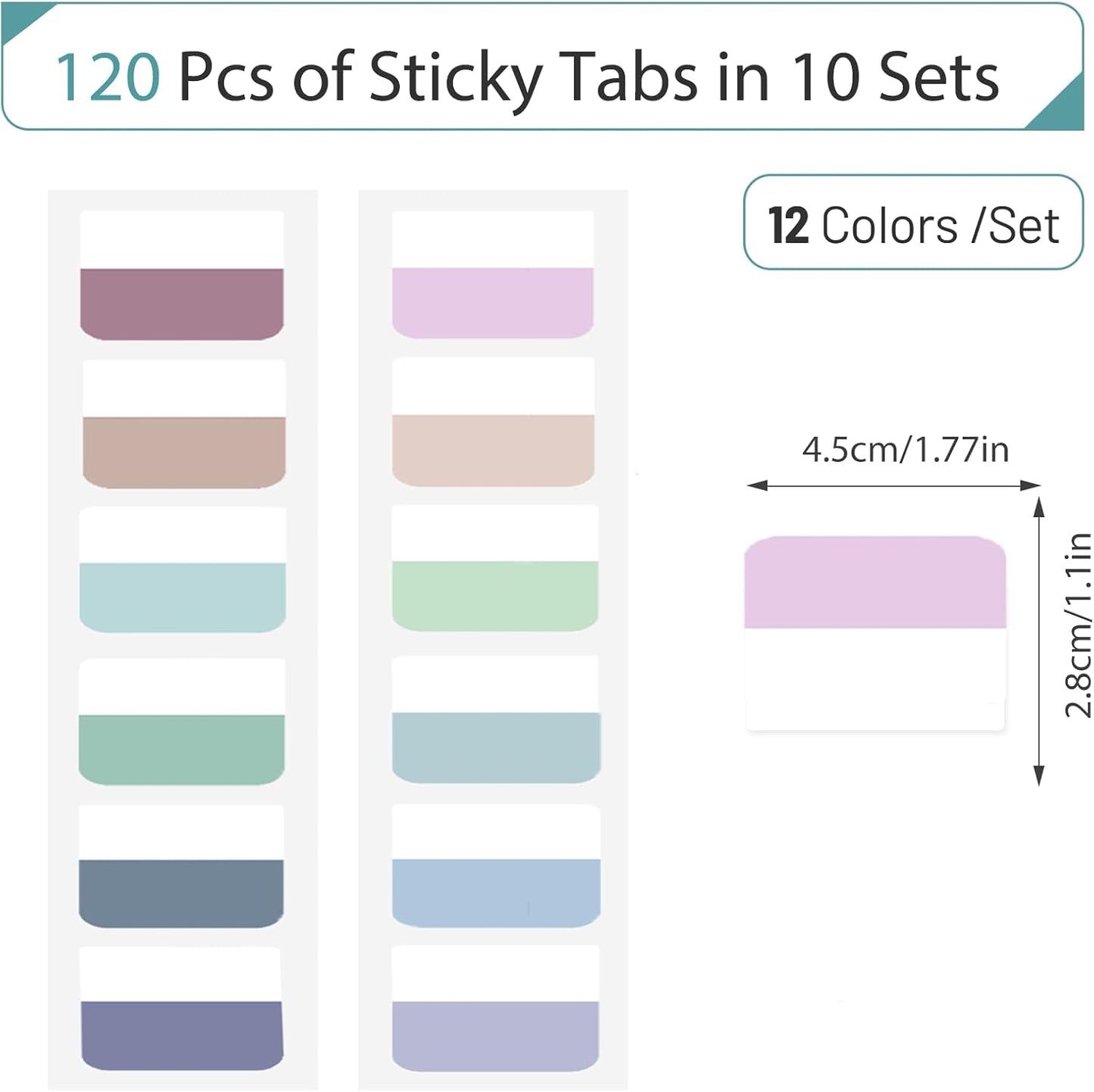 Sticky Index Tabs - 240 Repositionable Page Markers for Notebooks & Books, Transparent Writable Tabs for Office & School (1x1 Inch)