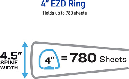 Avery Heavy-Duty View 3 Ring Binder, 3" One Touch EZD Rings, 670-Sheet Capacity, 3.5 Inch Wide Spine, Great for Home, School Supplies, Office, or Organization Needs, 1 White Binder (79193)