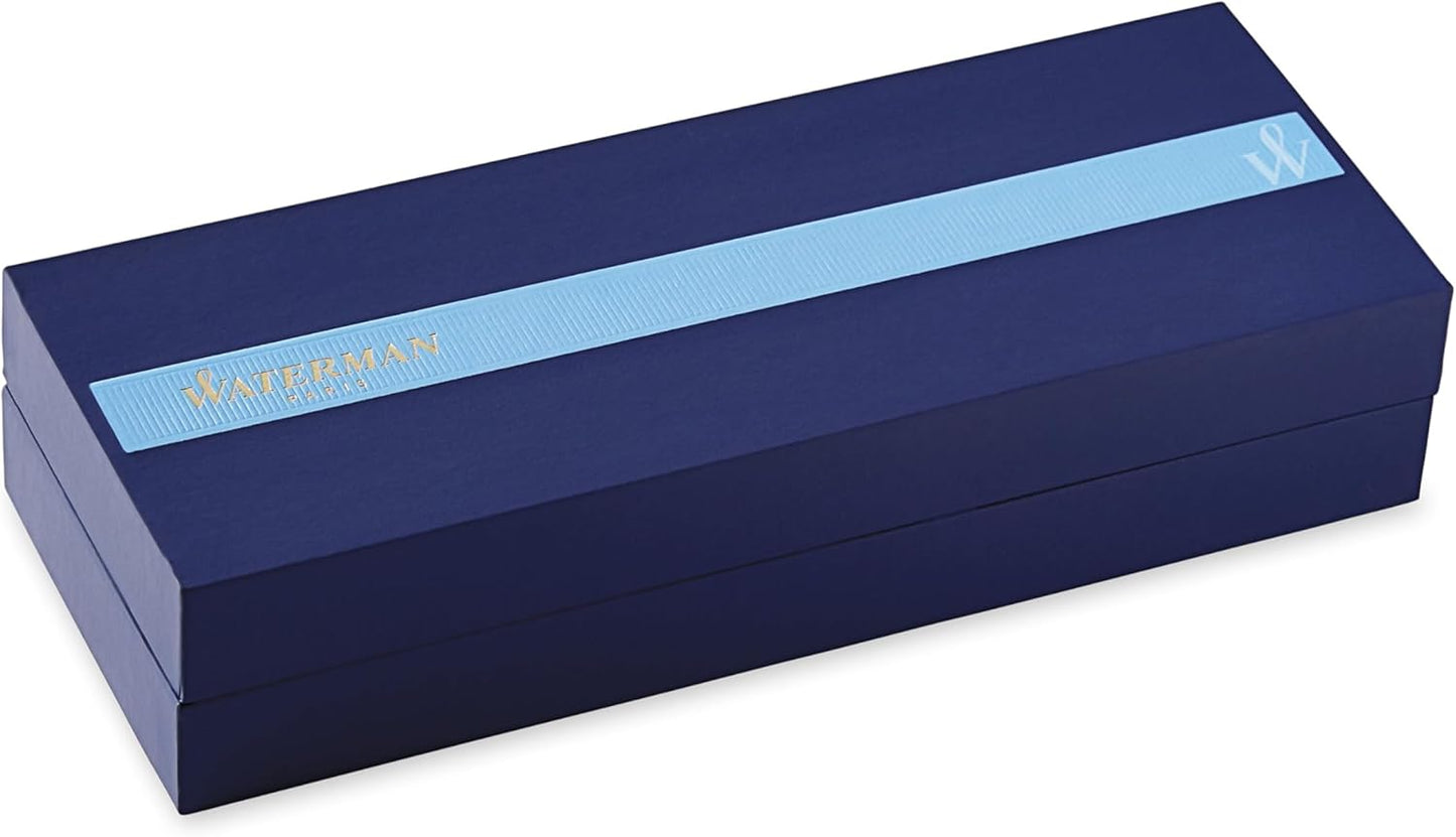 Waterman Expert Ballpoint Pen, Gloss Black with Chrome Trim, Medium Tip, Blue Ink, Luxury Pen in Gift Box - Supreme Writing Comfort, Signature Style, Polished, Professional