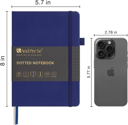 &And Per Se Lined Journal Notebook – A5 5.7”x8” College Ruled, 160 Pages, 100gsm Thick Paper, Journaling Notebooks for Writing (Black)