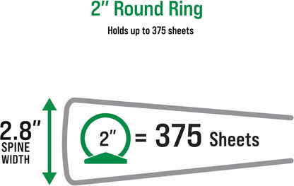 Office Essentials Economy View 3 Ring Binders, 3" Round Rings, 3.5" Spine, 460-Sheet Capacity, White Binders (4-Pack of 03148)