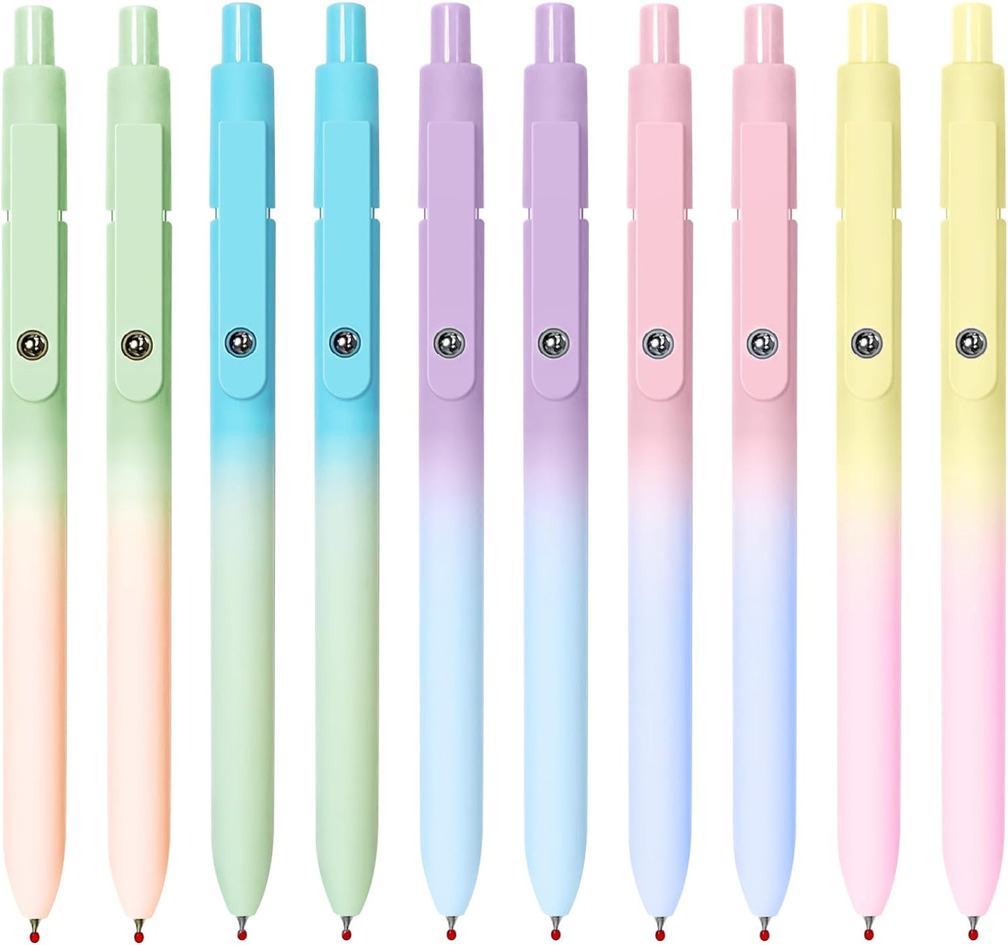 UIXJODO Gel Pens, 5 Pcs 0.5mm Black Ink Pens Fine Point Smooth Writing Pens with Silicone Grip, High-End Series Metal Clip Retractable Pens for Journaling Note Taking (Vintage)