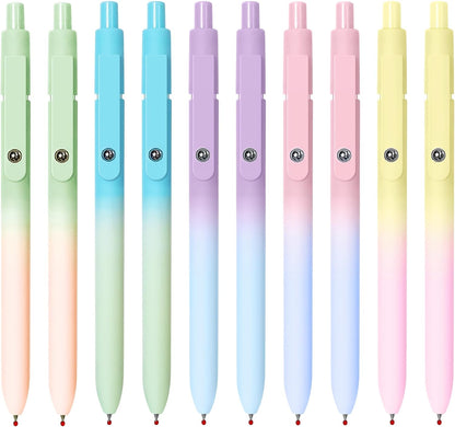 UIXJODO Gel Pens, 5 Pcs 0.5mm Black Ink Pens Fine Point Smooth Writing Pens with Silicone Grip, High-End Series Metal Clip Retractable Pens for Journaling Note Taking (Vintage)