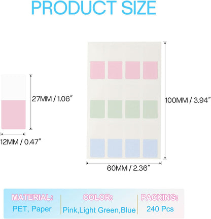 PATIKIL Clear Index Sticky Tabs, 240 Pcs Large Transparent Sticky Notes Bookmarks Planner Stickers Page Tabs for Office Notebooks File Folder Ledger Book, Gradient Purple