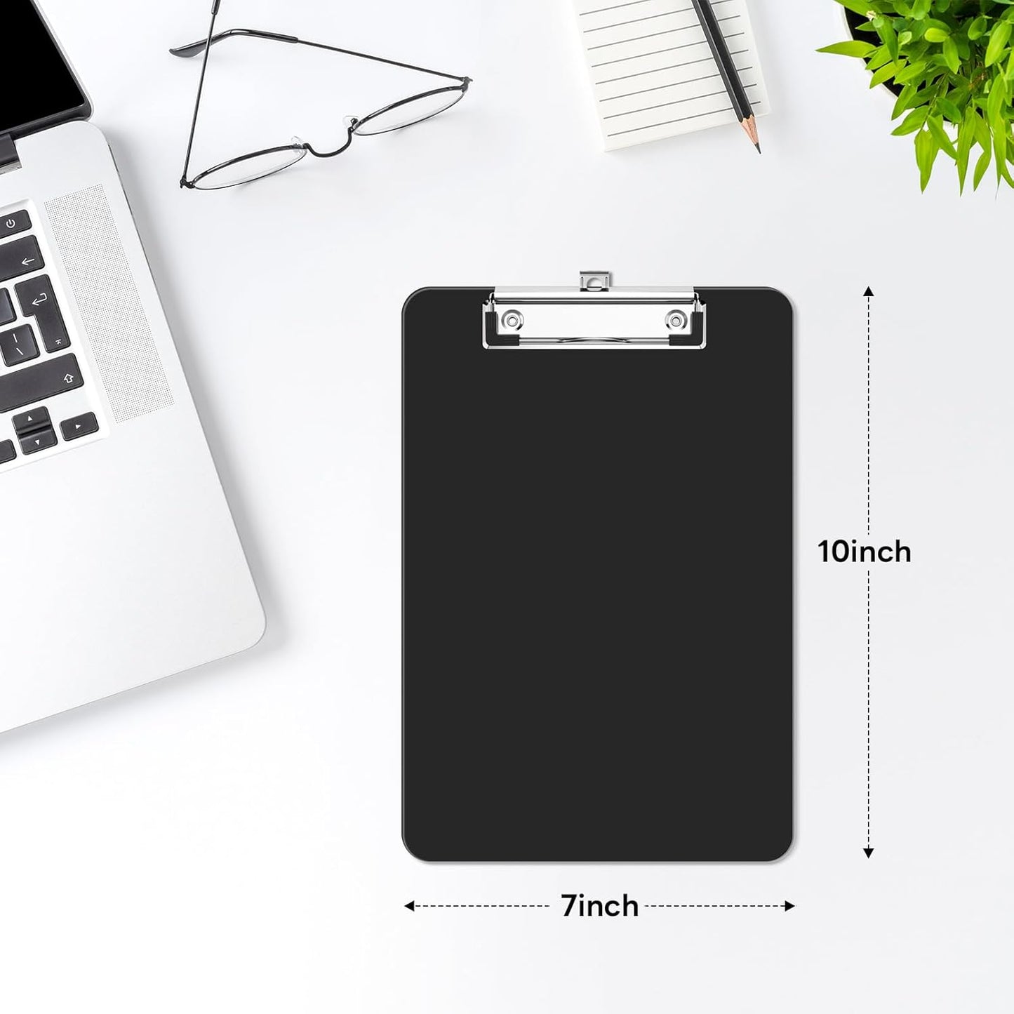 Plastic Small Clipboard, Size 7 x 10, A5 Mini Clear Clip Board for Classroom, Students, Teacher, Nurse, with Low Profile Clip, Office & School Supplies
