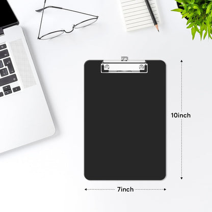 Plastic Small Clipboard, Size 7 x 10, A5 Mini Clear Clip Board for Classroom, Students, Teacher, Nurse, with Low Profile Clip, Office & School Supplies