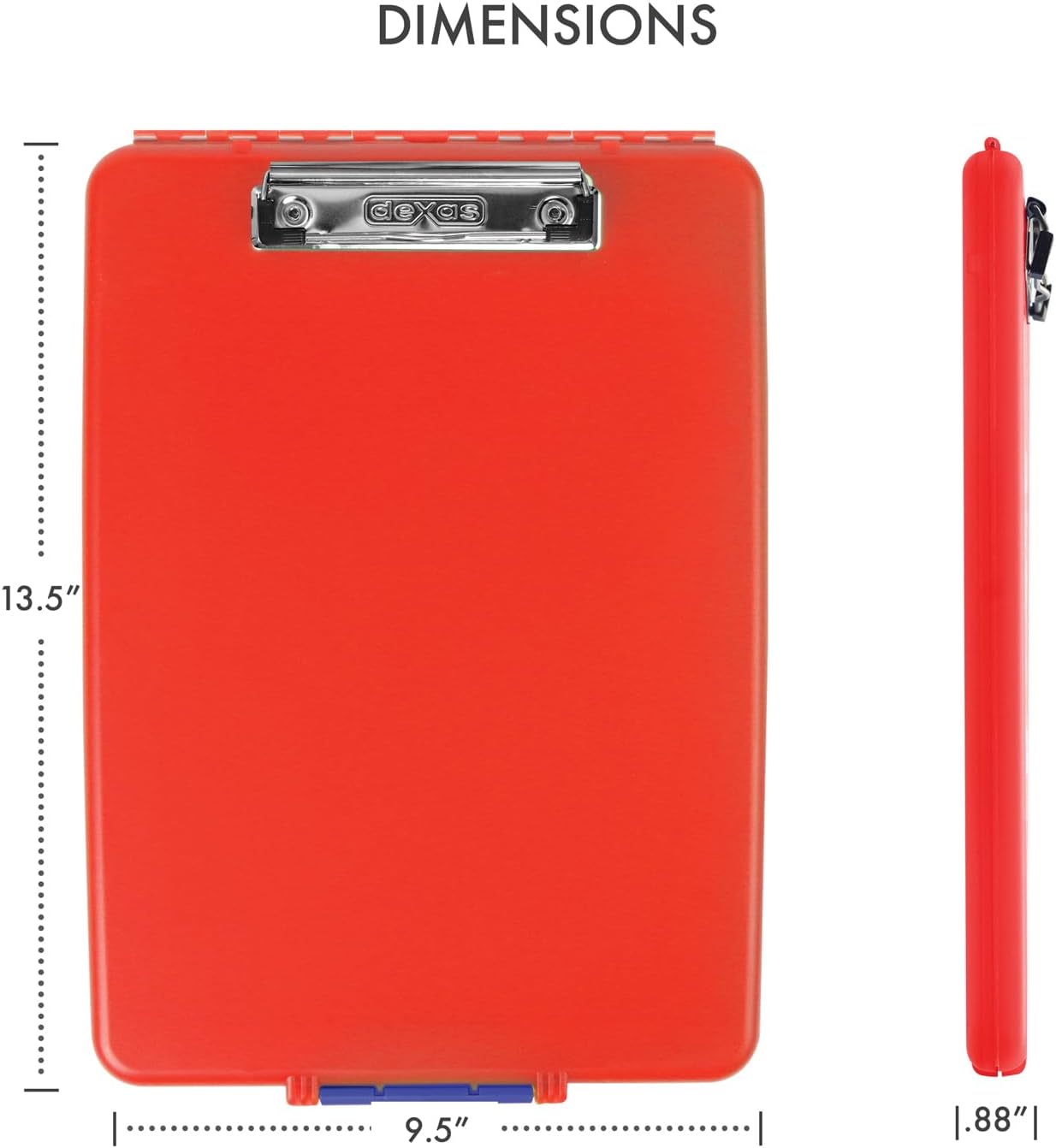 Dexas Slimcase Storage Clipboard, Black
