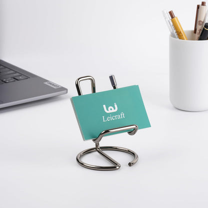 Business Card Holder for Desk, Cute Metal Card Organizers and Office Desk Accessories for Men and Women (Golden)