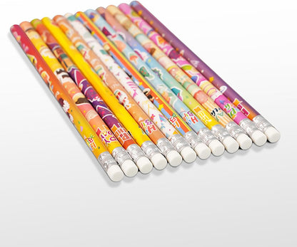 48 pcs Flowers Pencils with Eraser Wood Pencils Bulk for Writing and Drawing (Flowers, 48)