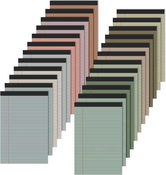 Lincia 24 Pcs 4" x 6" Legal Pad Writing Notepads Small Legal Pad College Ruled 30 Sheets Multiple Color Lined Note for Work 80 Gsm Paper for Grocery List Shopping List (Sweet Color)