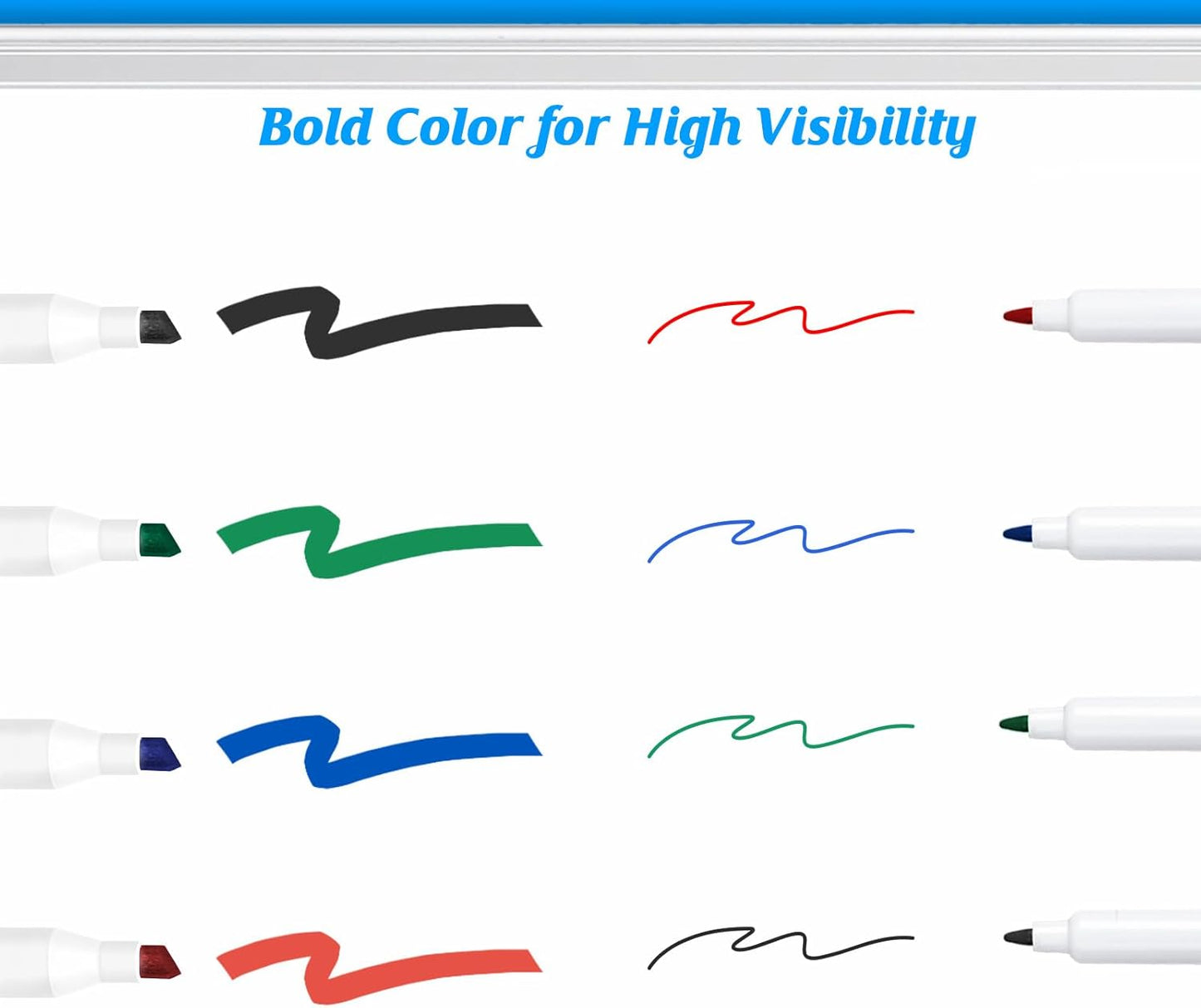 maxtek Low Odor Dry Erase Markers Chisel Tip, Whiteboard Markers Set 4 Count with 1 Magnetic Eraser
