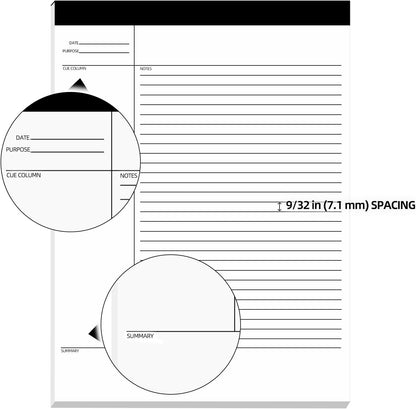 6 Pack Legal Pads 8.5" x 11" Note Pads with Date on Top, 50 Sheets Lined Paper Writing Pads, Narrow Ruled White Notepad Notebook for Office Business School College Supplies