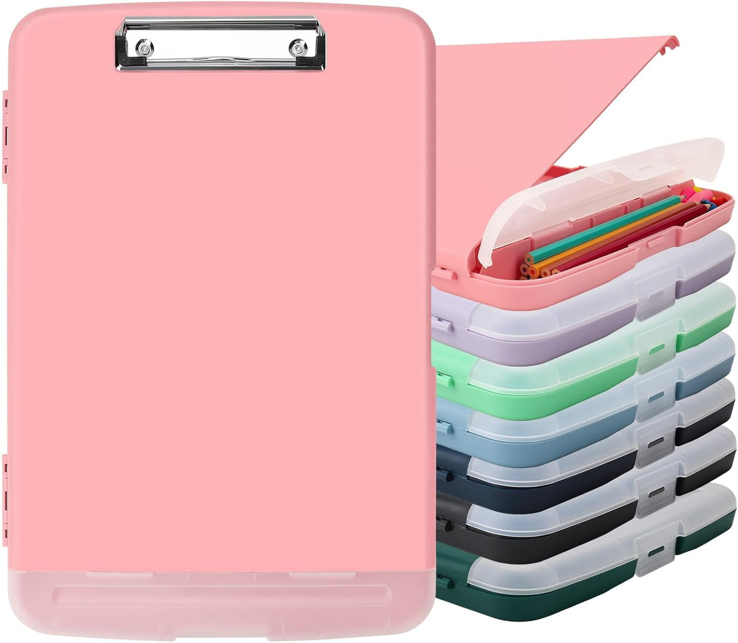 SFLHHDM Purple Clipboard, Clip Boards 8.5x11, Teacher Clipboards with Storage, Plastic Clipboard with Pen Holder, Clipboards Storage for Women Teachers Work, School & Office Supplies