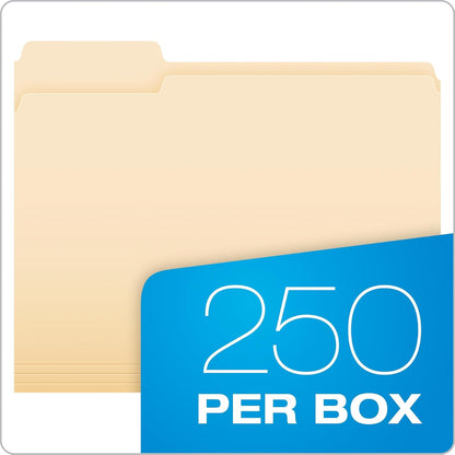 Pendaflex File Folders, 250 Bulk Pack, Durable Manila Folders, Letter Size (8.5" x 11"), 3 Tabs for Easy Labeling, Everyday Filing Essential for Offices, Classrooms & Home Document Organization