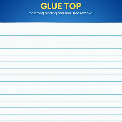 1InTheOffice Legal Rule Writing Pad Wide Ruled 8.5 x 11, Glue Top Writing Pad, Legal Notepad, Letter Size, 50 Sheets per Notepads (12 Pack)