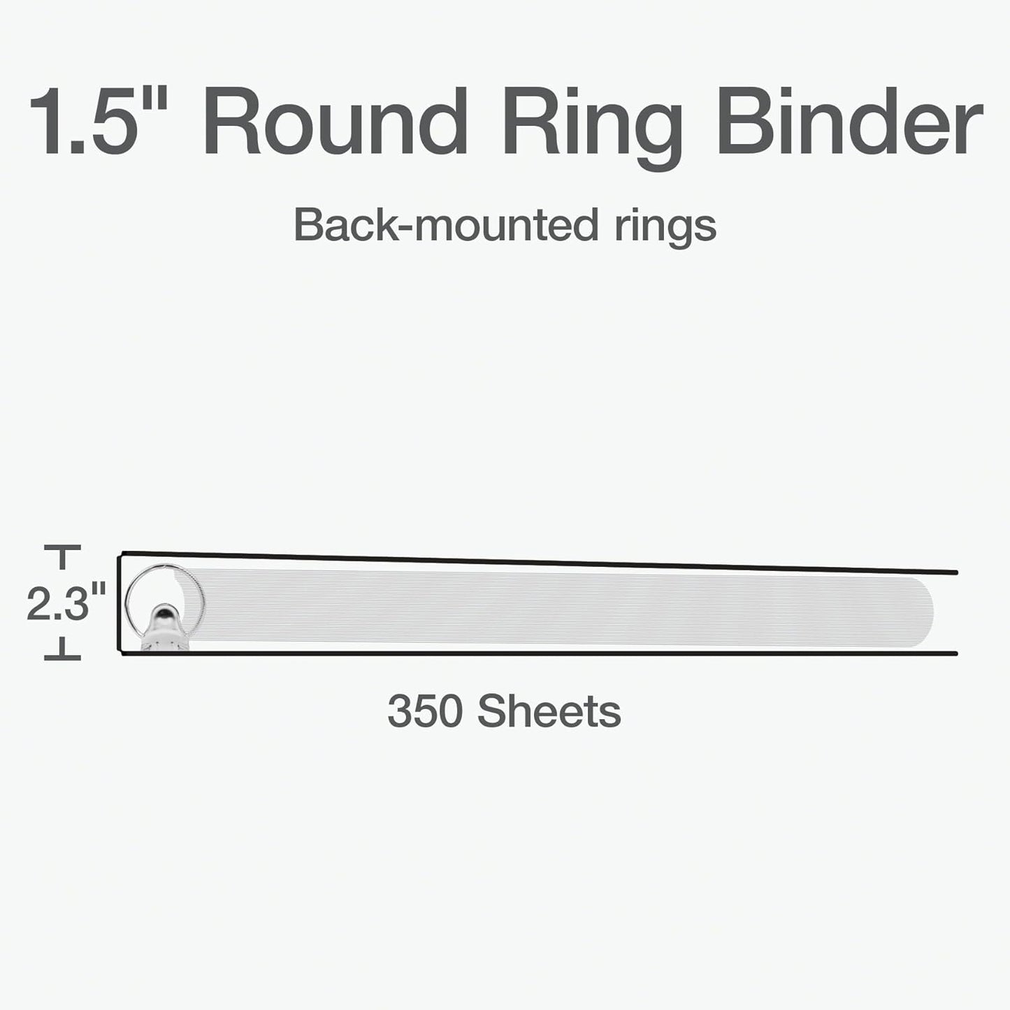 Oxford Ring Binders, 1.5" Round Ring Binders, View Binder, Covers on 3 Sides, XtraLife Hinge, Non-Stick, PVC-Free, White, 350 Sheet Capacity (1002547)