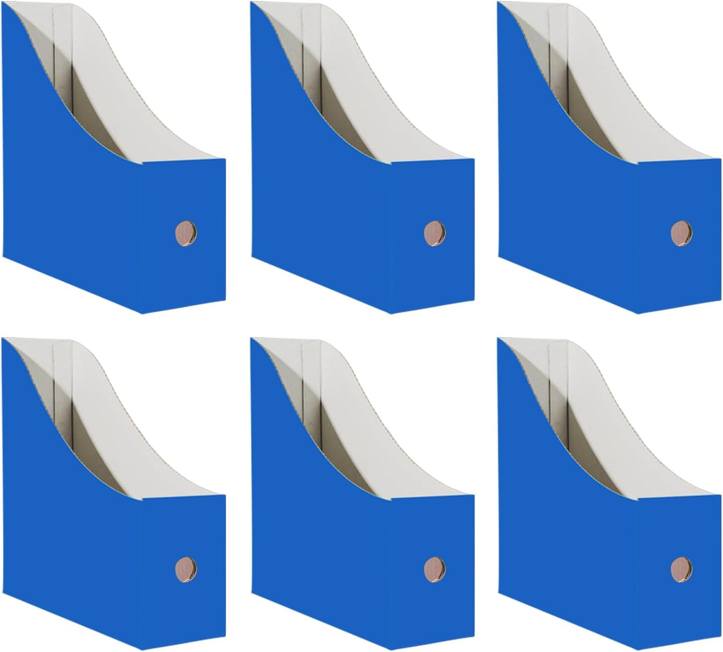 Limitliho 6 Pack Cardboard Magazine Holder for Desk, Book Bins for Classroom Library,Office,Home, 10.6" H x 10.2" L x 3.5" W in Magazine File Holder (Elegant color)