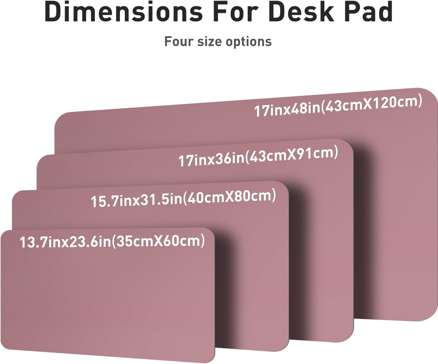 Aothia Leather Desk Pad Protector, Mouse Pad, Office Desk Mat, Non-Slip PU Leather Desk Blotter, Laptop Desk Pad, Waterproof Desk Writing Pad for Office and Home (Black,36" x 17") - Colors B