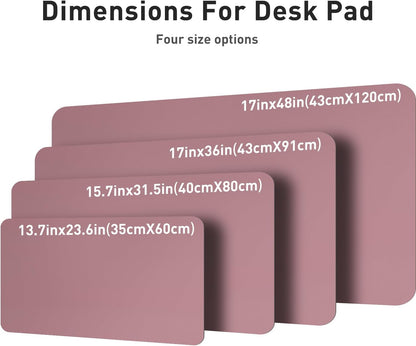 Aothia Leather Desk Pad Protector, Mouse Pad, Office Desk Mat, Non-Slip PU Leather Desk Blotter, Laptop Desk Pad, Waterproof Desk Writing Pad for Office and Home (Black,36" x 17") - Colors B