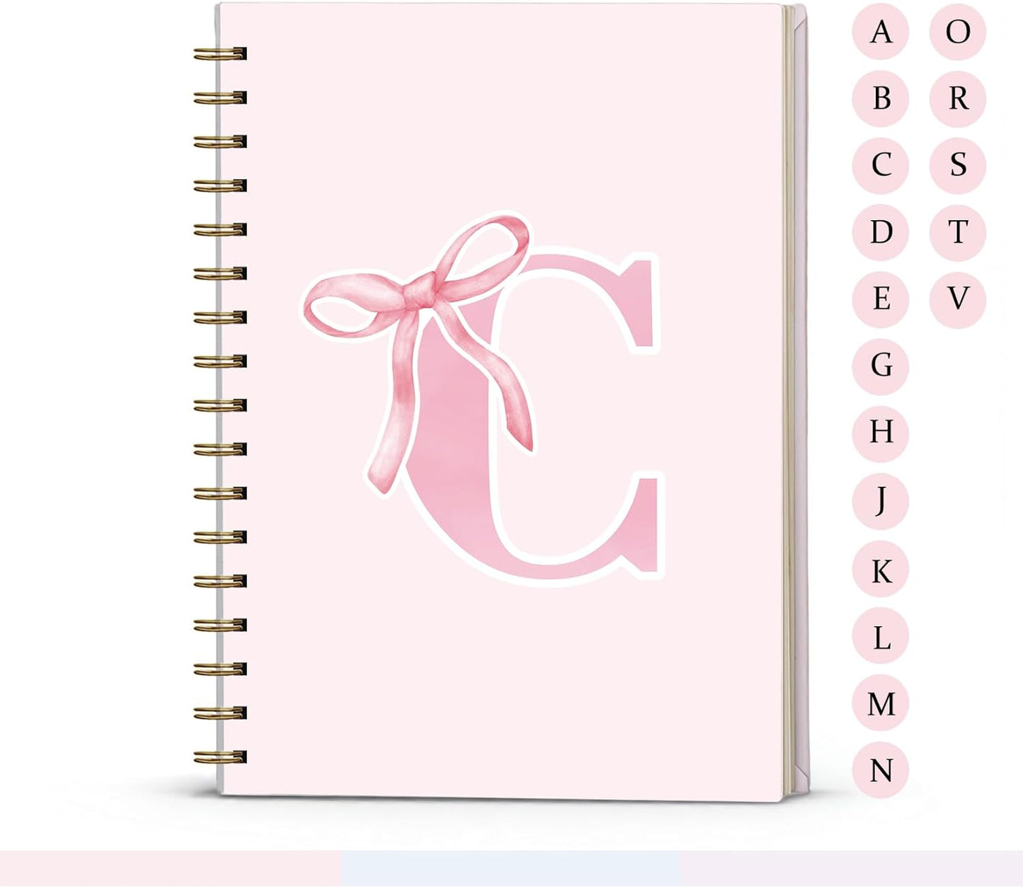 Blue Bow Journal Notebook for Girls,Initial H Journals Personalized Diary Gifts for Teen Girl Kids,Monogrammed Gifts for Women,Trendy Coquette Cute Hardcover Spiral Notebook 5.5 x 8.3 - Colors B