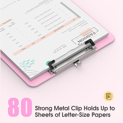 Plastic Clipboards 2 Pack, A4 Black Clip Board 8.5x11 for Classroom, Students, Kid, Woman, Size 9" x 12.5" with Low Profile Clip, Office & School Supply