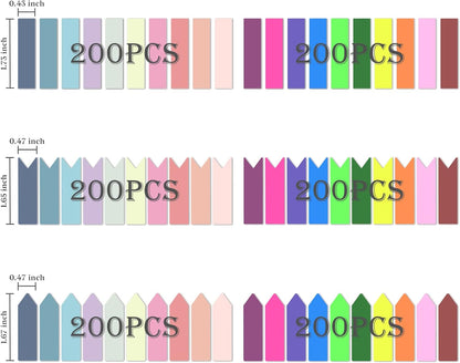 Temiary 1200 Pieces Transparent Sticky Index Tabs, Page Markers for Annotating, Translucent Morandi Arrow Flag Tab for Bookmarks Bible Tabs Notebook School Supplies