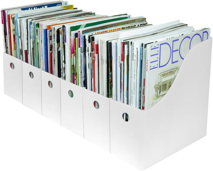 Evelots Magazine File Holder - Set of 24 Multi Color - Office Desk Organizer - Sturdy Cardboard - New Upgraded Double Front Panel for More Stability - Full 4 Inch Wide - Easy Assemble