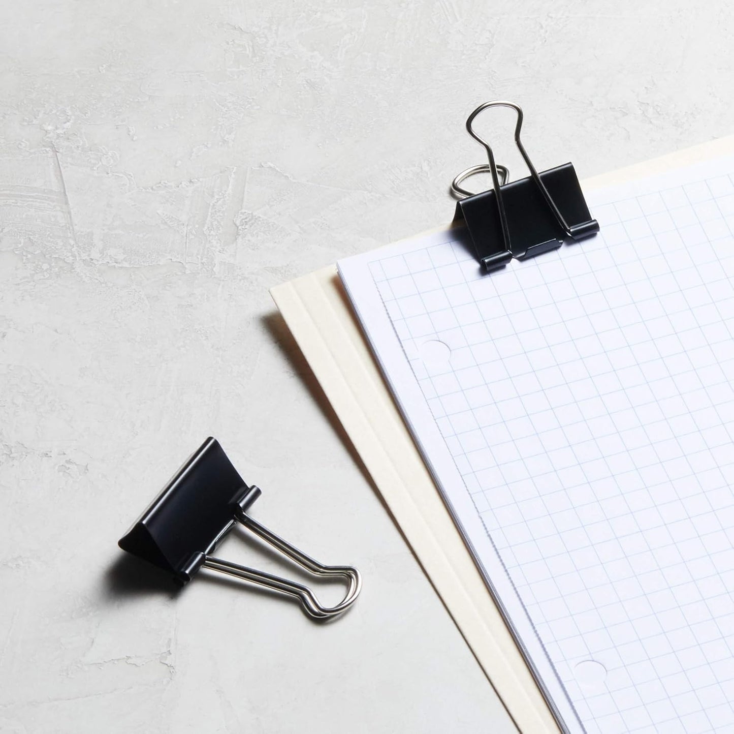 Amazon Basics Sturdy Binder Clips, Office Supplies, Small 0.75 in, Document Organizing, School Supplies, Black, 144 Count