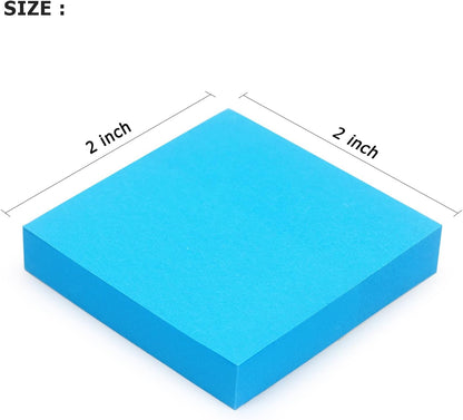 Sticky Notes 2x2 inch Bright Colors Self-Stick Pads 24 Pads/Pack 60 Sheets/Pad Total 1440 Sheets