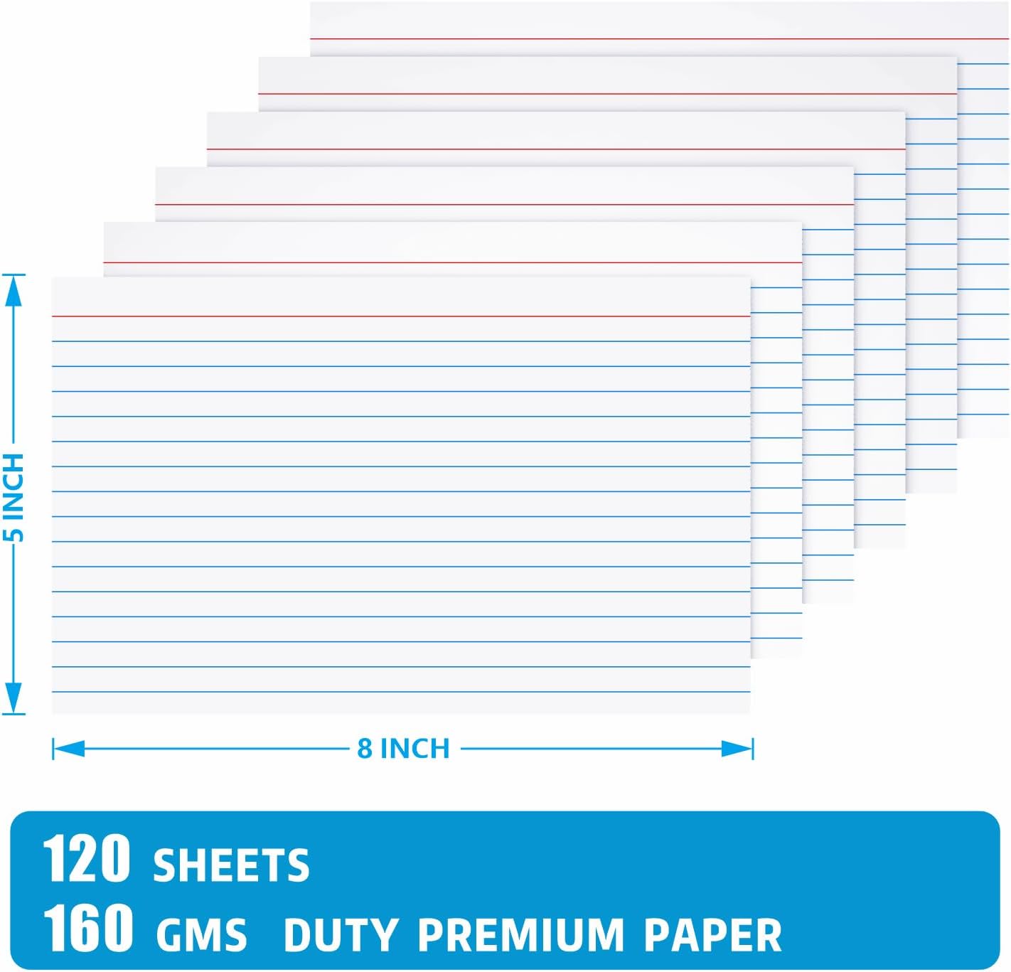 YIZUUN Index Cards 3x5, Flash Cards with Ring, 200 PCS, Ruled Note Cards, Flash Cards for Studying, 4 Packs of 50 sheets, 3x5 Note Cards for Office, Home, School