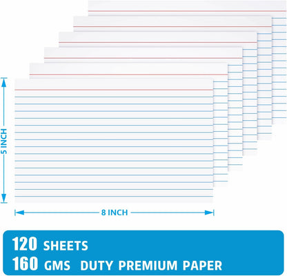 YIZUUN Index Cards 3x5, Flash Cards with Ring, 200 PCS, Ruled Note Cards, Flash Cards for Studying, 4 Packs of 50 sheets, 3x5 Note Cards for Office, Home, School