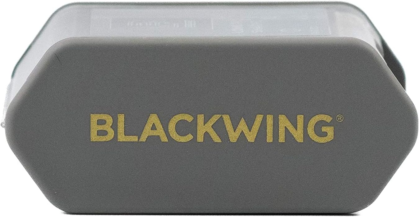 Blackwing Two-Step Long Point Pencil Sharpener, Grey, German Steel Blades, Creates Sharp Long Pencil Point, Pack of 1