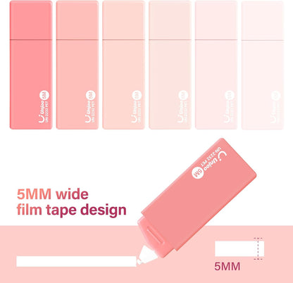 Unjoo White Correction Tape, Easy To Use Cute Applicator for Instant Corrections, For school, Office Workers (Gradient Purple, 5M/196" x 0.2",12pack)