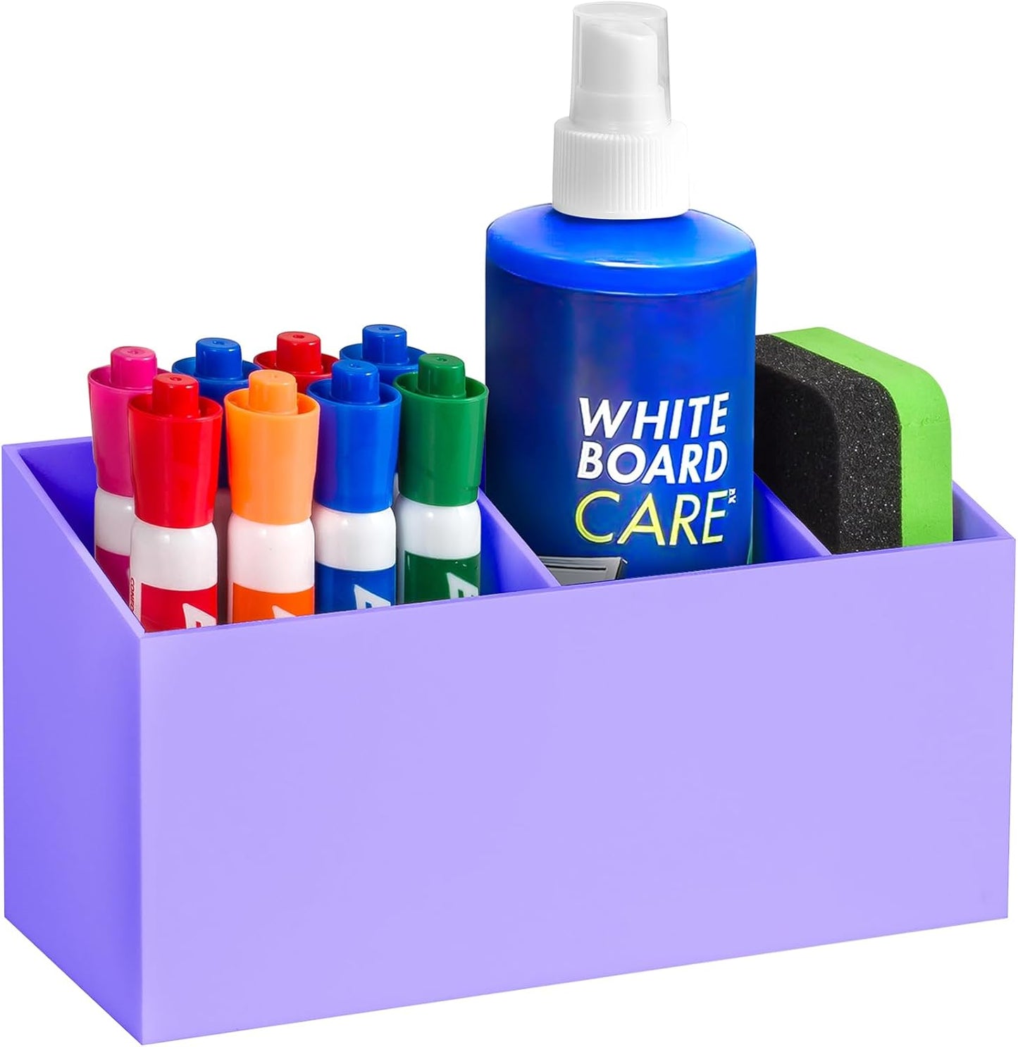 Magnetic Dry Erase Marker Holder, Acrylic Magnet Pen Holder for Whiteboard, Refrigerator, Magnetic Fridge Organizer for Office, Classroom, Whiteboard Maker Holder, Locker Organizer