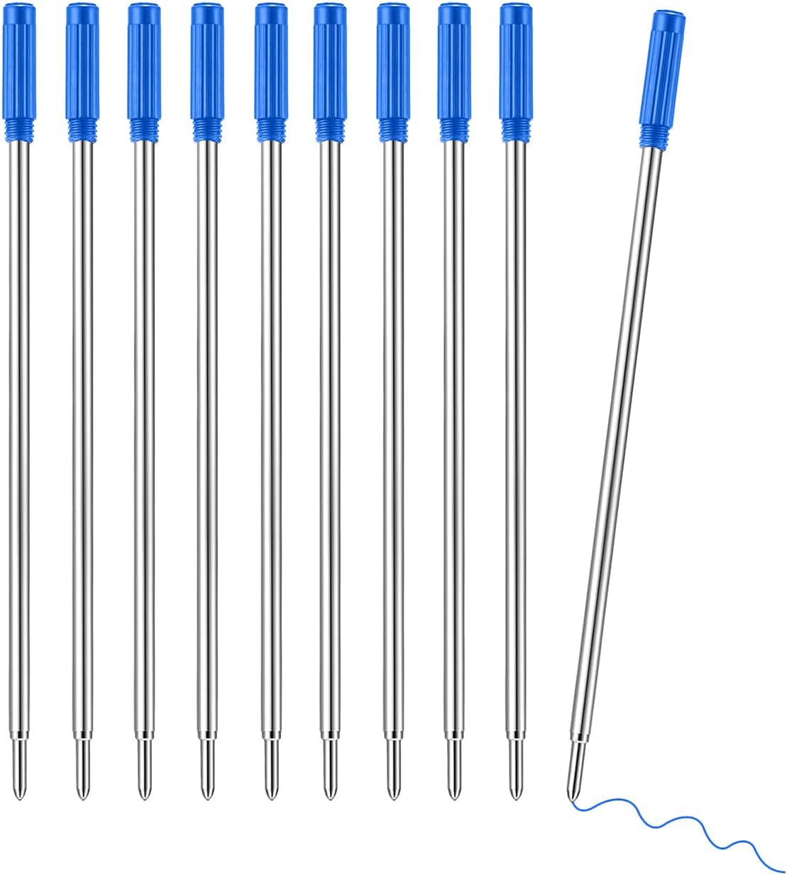 Black Ink Refill, Replaceable Ballpoint Pen Refills Compatible with Cross Ballpoint Pen, Medium Point Metal Refill 10 Pack