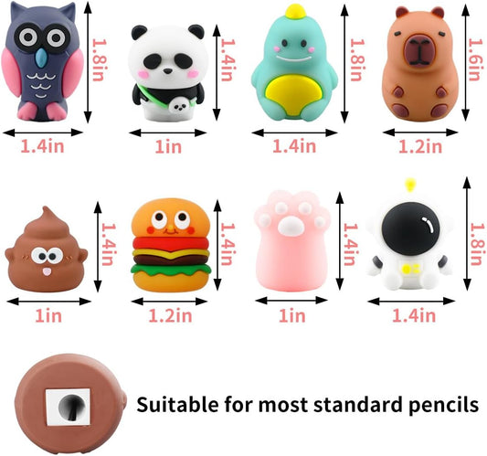 8 PCS Pencil Sharpener for Kids, Pencil Sharpener Manual, Cartoon Handheld Little Pencil Sharpeners, Kawaii Stationary Gifts, Small Favors Gifts for Office Supplies (Style 1)