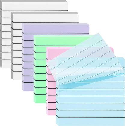 3x3 Inch Transparent Sticky Notes 300 Sheets, Clear Translucent Lined Self-Adhesive Memo Repositionable Reminder Pad for Office, College Students, Planners, Journals, School Supplies (Purple)