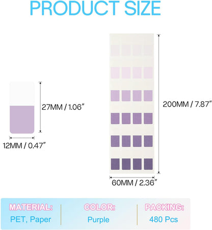 PATIKIL Clear Index Sticky Tabs, 480 Pcs Small Transparent Sticky Notes Bookmarks Planner Stickers Page Tabs for Office Notebooks File Folder Ledger Book, Gradient Pink