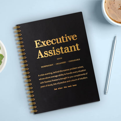 Executive Assistant Gold Foil Hardcover 160 Pages Spiral Notebooks, Inspirational Gift for Executive Assistant, Administrative Assistant Gift, Thank You Thanksgiving Gift for Coworkers