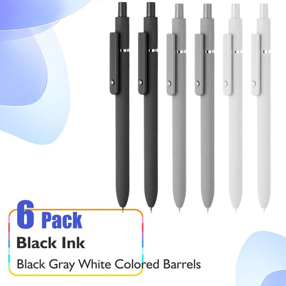 Vanhench 7Pcs 0.5 mm Black Ink Gel Pens Fine Point Smooth Writing Quick Dry Pen for Nurses Teacher Journaling Note Office Desk School Gift, Nice Cute Multifunction Writing Pens with Fidget Stress Ball