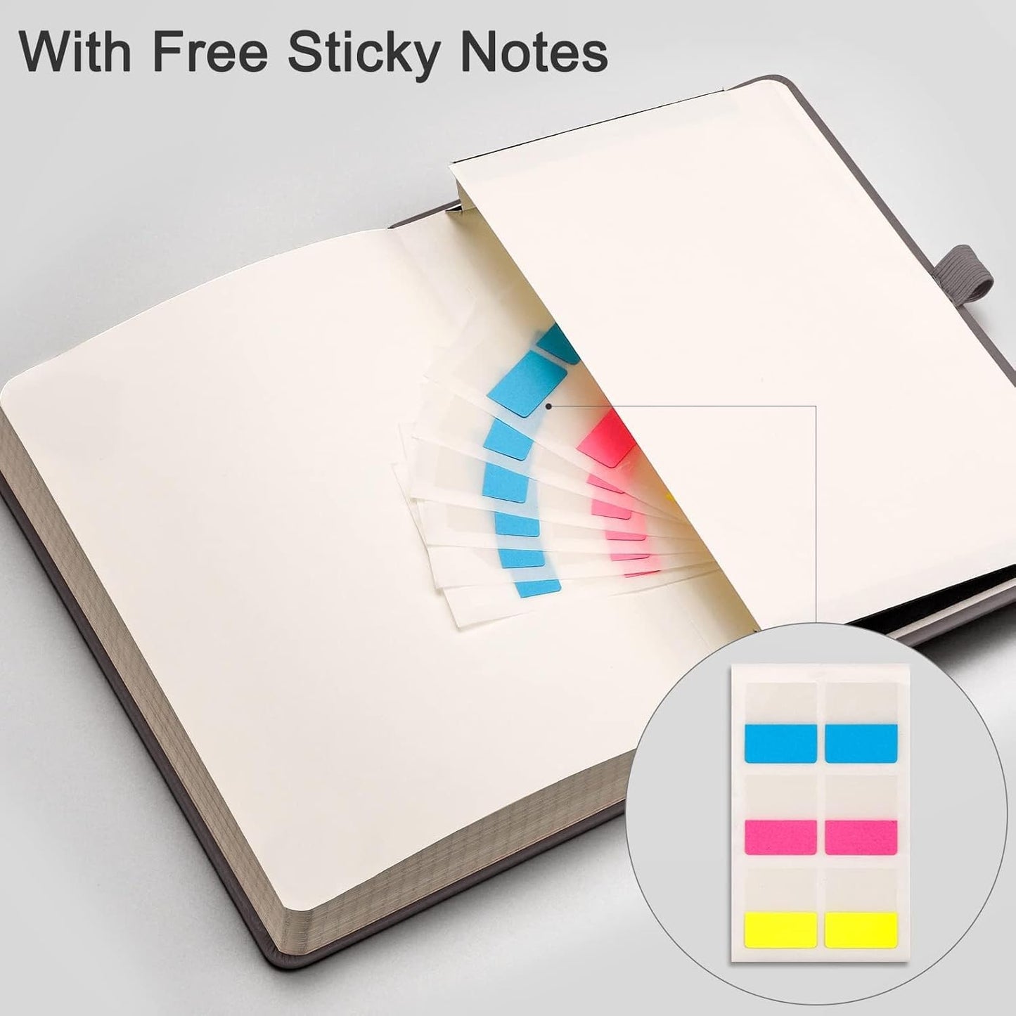 EMSHOI Graph Paper Notebook - 256 Pages A5 Graph Notebook/Journal, Hard Cover, 120gsm Thick Paper, Smooth PU Leather, Inner Pocket, 5.75'' × 8.38''-Black