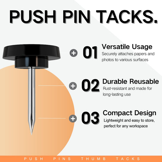 150 PCS Clear Push Pins Tacks Count in Reusable Box for Bulletin Boards and Wall Displays Heavy Duty Plastic Head